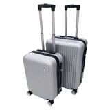 Kit Mala De Viagem Atlas 2 Peças Prata