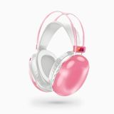 Fone De Ouvido Rosa Sem Fio Bluetooth V5.3 Com Led
