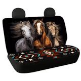 Capa De Assento De Carro Wellflyhom Black Horse Southwest Aztec, Conjunto De 2