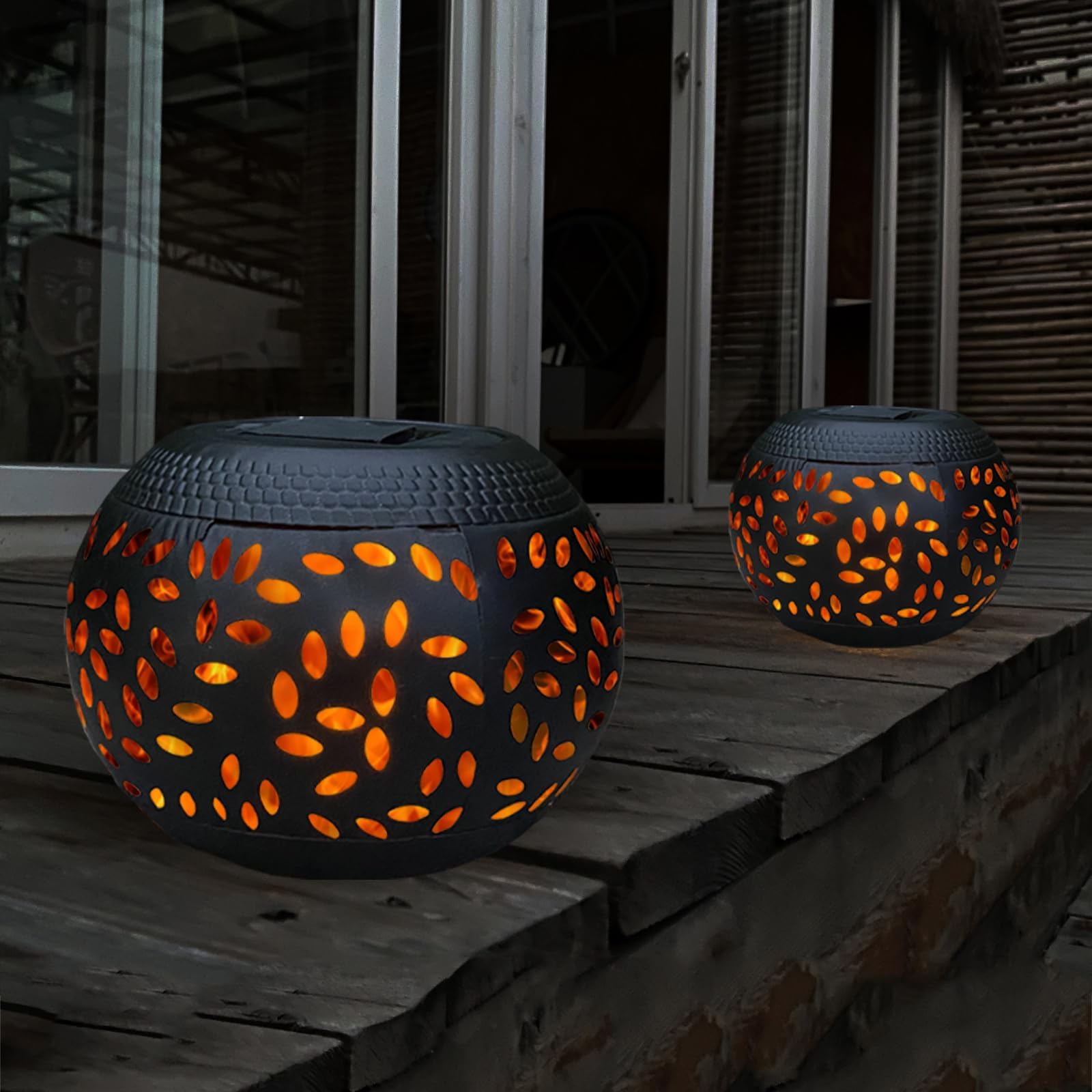 Luzes De Mesa Solares Pearlstar Dancing Flickering Flame, Pacote Com 2