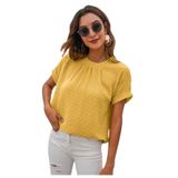 Blusa Feminina Milumia Casual Swiss Dots Com Babados De Chiffon