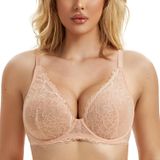 Sutiã Wingslove Sheer Lace Plunge, Sem Forro, Cobertura Total, 36d
