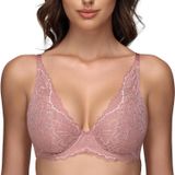 Sutiã Wingslove Sheer Lace Plunge, Sem Forro, Cobertura Total 36b
