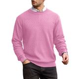 Suéter Masculino Zaitun, Gola Redonda, Malha Waffle, Manga Comprida, Roxo