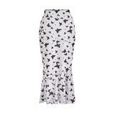 Saia Verdusa Com Estampa Floral De Cintura Alta Para Mulheres