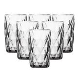 Jogo De Copo Vidro Diamond 350ml Alto 6 Unidades Água, Suco, Refresco