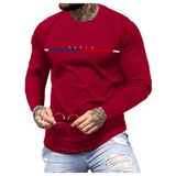 Camiseta Masculina Soly Hux Com Estampa De Letras, Manga Comprida, Bordô
