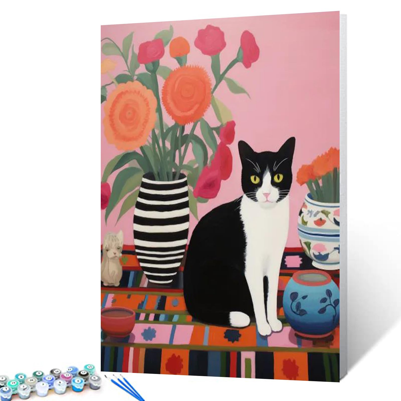 Kit Paint By Numbers Tucocoo Serious Black And White Cat