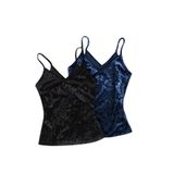 Camiseta Feminina De Veludo Soly Hux Com Decote Em V E Alça Espaguete