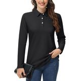 Camisa Polo Magcomsen De Manga Comprida Com Ajuste Clássico Para Mulheres
