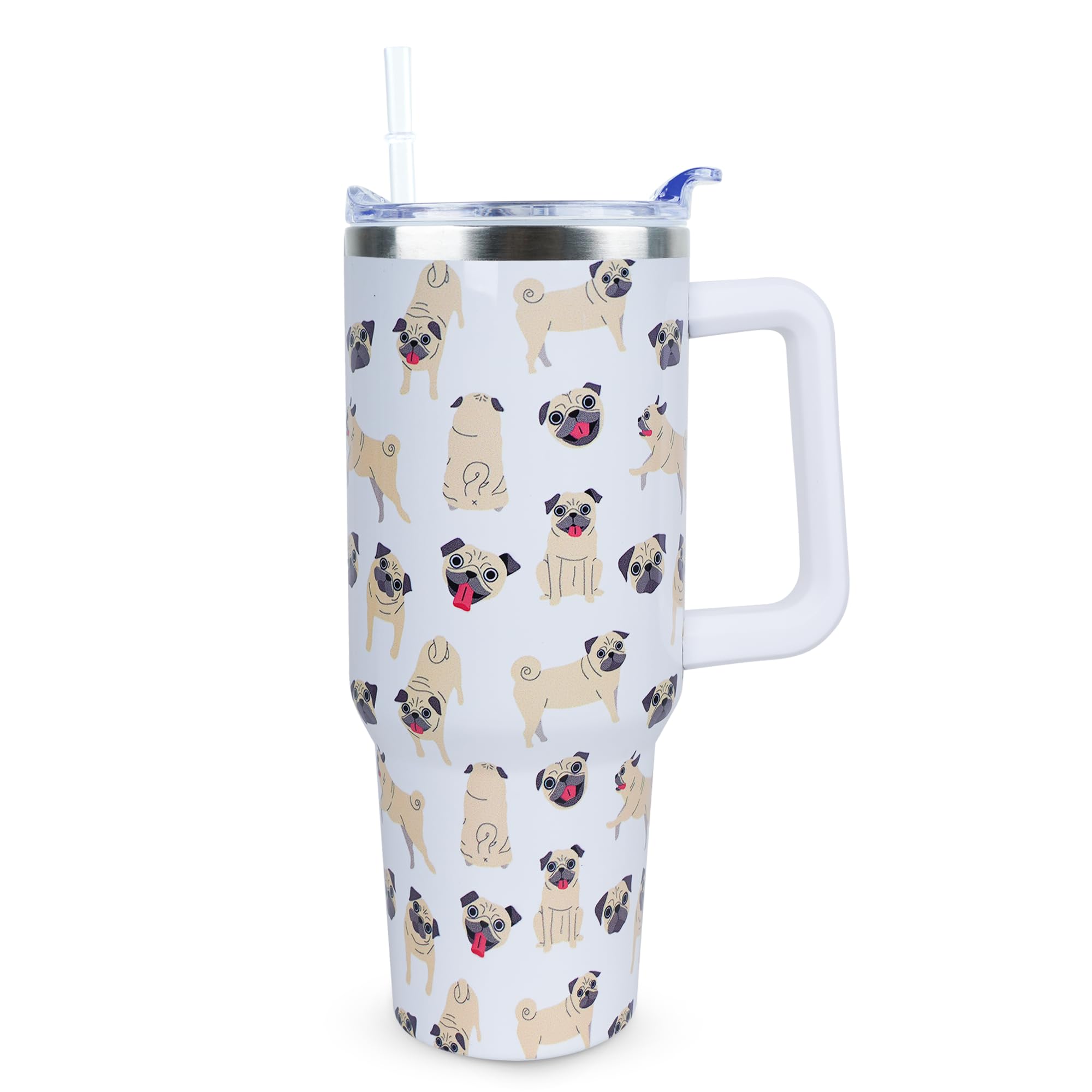 Tumbler Xchearser Cute Pug 1.2l Isolado Em Aço Inoxidável