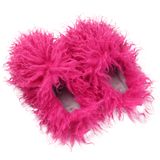 Chinelos Domésticos Yxcfewd Fluffy Fuzzy Fur Para Mulheres Rose 9