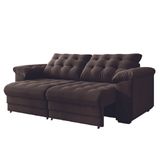 Sofá Retrátil E Reclinável Bipartido 3 Lugares 2,30m Suede Veludo Coliseu Selmer