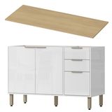 Balcao Pia Com Tampo 120 Cm Glor Bgtg12 Branco Neve Mxm