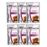 Kit Com 6 Ração Úmida Optimum Sachê Cães Filhotes Até 18 Meses Frango 100g