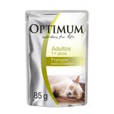 Caixa 20un Ração Úmida Optimum Sachê Gatos Adultos Frango 85g