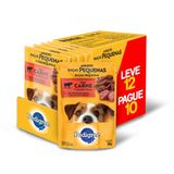Ração Úmida Pedigree Sachê Cães Adultos Raças Pequenas Carne Ao Molho 100g Leve 12 Pague 10