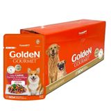 Caixa 20un Ração Úmida Sachê Golden Gourmet Cães Adultos Porte Pequeno Carne 85g
