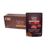 Caixa 18un Ração Úmida Sachê Granplus Gourmet Gatos Adultos Carne 85g