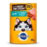 Ração Úmida Pedigree High Protein Sachê Cães Adultos Porco E Carne Ao Molho 85g