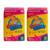 Kit Com 2 Fraldas Descartáveis Super Secão Cães Fêmeas 12 Unidades Tam G