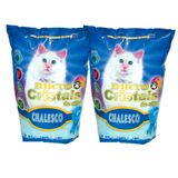 Kit 02un Areia Higiênica Chalesco Micro Cristais Sílica Gatos 1,8kg