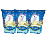 Kit 03un Areia Higiênica Chalesco Micro Cristais Sílica Gatos 1,8kg