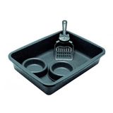 Kit Gato Bandeja Higiênica, Comedouro E Pá Preto Tudo Pet