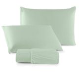 Jogo De Lençol Minimal Casal 3 Peças Malha 100% Algodão Liso Verde