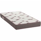 Colchão Solteiro 78x188x14 Espuma D28 Bordado Light Branco Bordô - Ortobom
