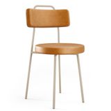 Cadeira Decorativa Estofada Para Sala De Jantar Barcelona Arena L02 Couríssimo Whisky - Lyam