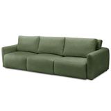 Sofá Retrátil Reclinável Para Sala 5 Lugares 390cm Egeu F04 Linho Verde - Lyam Decor