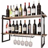 Adega Bar Prateleira Nicho Industrial Suporte Taça Mdf Qualidade Pintura Epóxi Não Enferruja (preto, 60cm) Utilika