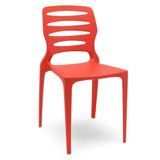 Cadeira Para Cozinha Área Gourmet Jardim Empilhável Larsen P03 Vermelho - Lyam Decor