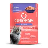 Ração Úmida Origens Sachê Gatos Castrados Sabor Frango E Carne 85g