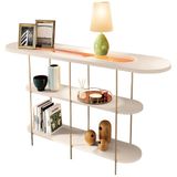 Aparador Para Sala De Estar Orgânico Industrial Friesen B01 Off White - Lyam Decor