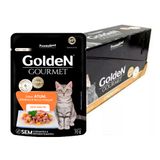 Caixa 20un. Ração Úmida Sachê Golden Gourmet Gatos Adultos Atum 70g
