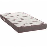 Colchão Solteiro 88x188x14 Espuma D28 Bordado Light Branco Bordô - Ortobom