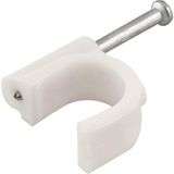 Grampo Para Fios 8mm Branco Redondo Com 20 Peças Vonder