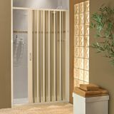 Porta Box Sanfonada Para Chuveiro Pvc 85x185cm Bege