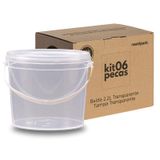 Balde 2.2l Transparente Para Oleo Usado - Kit 6 Pçs