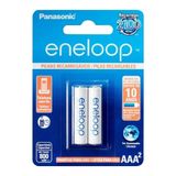 Pilha Recarregável Panasonic Eneloop Aaa 800mah Cartela C/2 Pilhas