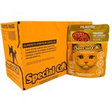 Caixa 12un Ração Úmida Special Cat Sachê Gatos Filhotes Frango 85g