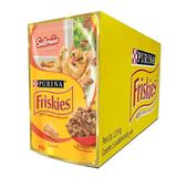 Caixa 15un Ração Úmida Sachê Friskies Gatos Adultos Salmão Ao Molho 85g