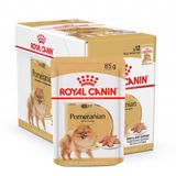 Caixa 12un Ração Úmida Sachê Royal Canin Pomeranian Cães Adultos 85g