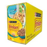 Caixa 15un Ração Úmida Sachê Friskies Gatos Adultos Atum Ao Molho 85g