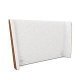 Cabeceira Design Para Cama Casal Torres Pés Em Madeira Pu/bouclê Caramelo/off White G91 - Gran Belo