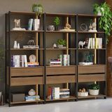 Estante Armário Multiuso Para Livros 6 Gavetas 12 Prateleiras 210cm Madesa Rustic Preto