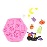 Molde Silicone Halloween Bruxa Abobora Caveira Haloween
