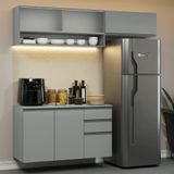 Armário De Cozinha Compacta Suspenso 200cm Nice Madesa Xa11 Cinza